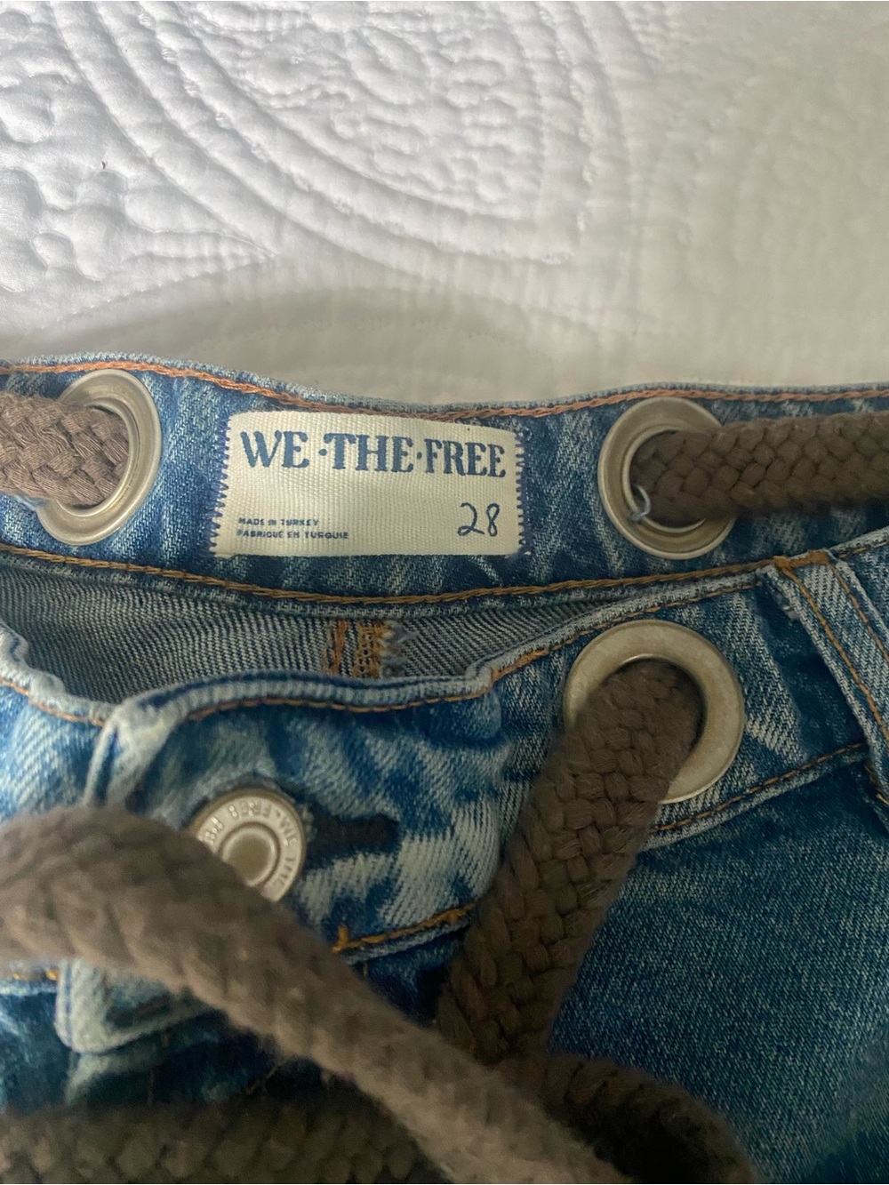 Women’s We The free Distressed Blue Denim Jeans - Relaxed Fit - Picture 2 of 5